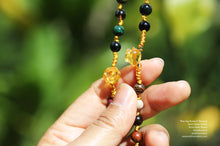 Load image into Gallery viewer, Beeing Rosary - Pretty synthetic citrine carved roses!