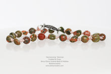 Load image into Gallery viewer, Unakite Microfaceted Round and Pebbled beads. Hand knotted with ALOHA.