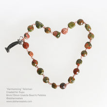 Load image into Gallery viewer, 22 Unakite beads make up this beautiful hand knotted Talisman
