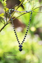 Load image into Gallery viewer, Kupuʻs Haumea - 10mm Lava and Smoky Quarz, 8mm Faceted Sodalite + Green Aventurine + Amethyst, Azurite Saucers, Beautiful Fluorite Goddess Focal

