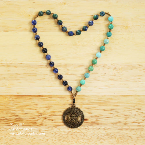 Feel the flow of Chrysoprase, Chrysocolla and Sodalite